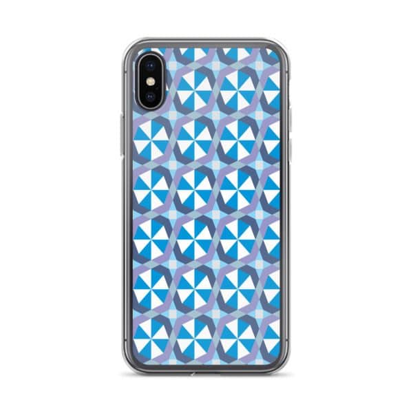Blue Geometric Abstract Pattern iPhone Case