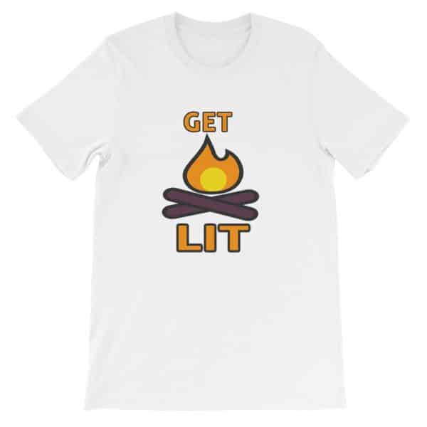 Funny Camping Tee - Get Lit Short-Sleeve Unisex T-Shirt